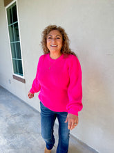 Load image into Gallery viewer, In A Day Dream Cozy Hot Pink Sweater