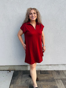 Gameday Glam Burgundy Athleisure Dress