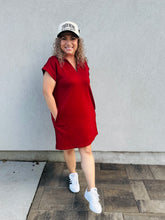 Load image into Gallery viewer, Gameday Glam Burgundy Athleisure Dress