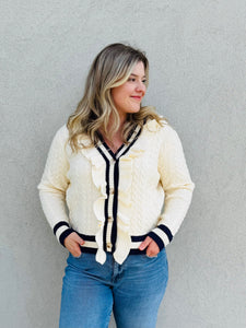 Nantucket Nights Cable Knit Cardigan Sweater
