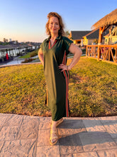 Load image into Gallery viewer, Frequent Flyer Green Midi Dress