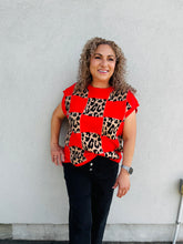 Load image into Gallery viewer, Rebel Heart Leopard Checkered Sweater Vest