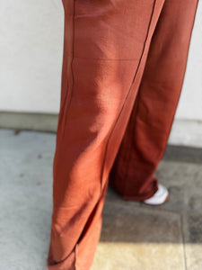 The Coco Cloud Double Knit High-waist Pintuck Wide Leg Pants