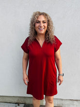 Load image into Gallery viewer, Gameday Glam Burgundy Athleisure Dress