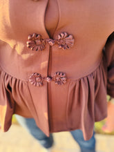 Load image into Gallery viewer, Espresso Yourself Chocolate Peplum Blouse