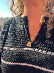 PREORDER The Lilly Gold Initial Square Necklace