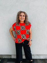 Load image into Gallery viewer, Rebel Heart Leopard Checkered Sweater Vest