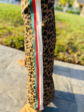 Load image into Gallery viewer, The Untamed Traveler Leopard Denim with Red &amp; Green Trim