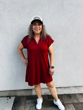 Load image into Gallery viewer, Gameday Glam Burgundy Athleisure Dress