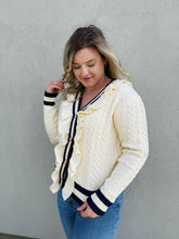 Load image into Gallery viewer, Nantucket Nights Cable Knit Cardigan Sweater