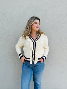 Nantucket Nights Cable Knit Cardigan Sweater