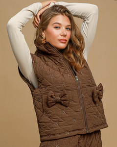 Strut Your Style Quilted Vest with Bow Details