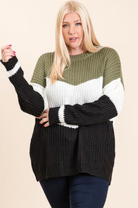 Missing You Color Block Chunky Knit Sweater
