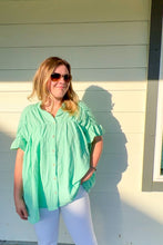 Load image into Gallery viewer, Mint Mojito Wrinkle Gauze Top