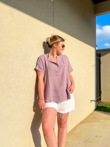 Summer Loving Gauze top in Lilac