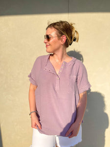 Summer Loving Gauze top in Lilac