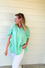 Load image into Gallery viewer, Mint Mojito Wrinkle Gauze Top