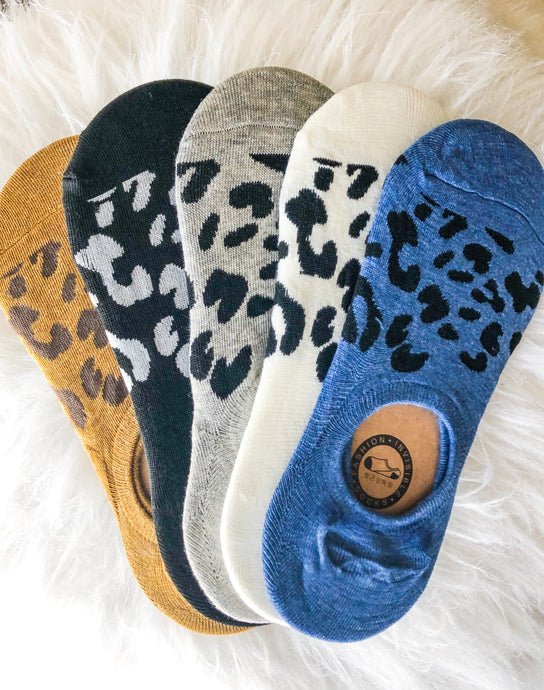 Leopard No-Show Socks (5 Colors)