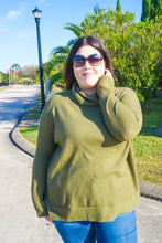 Load image into Gallery viewer, Free As Can Be Olive Waffle Knit Sweater Top