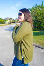 Load image into Gallery viewer, Free As Can Be Olive Waffle Knit Sweater Top