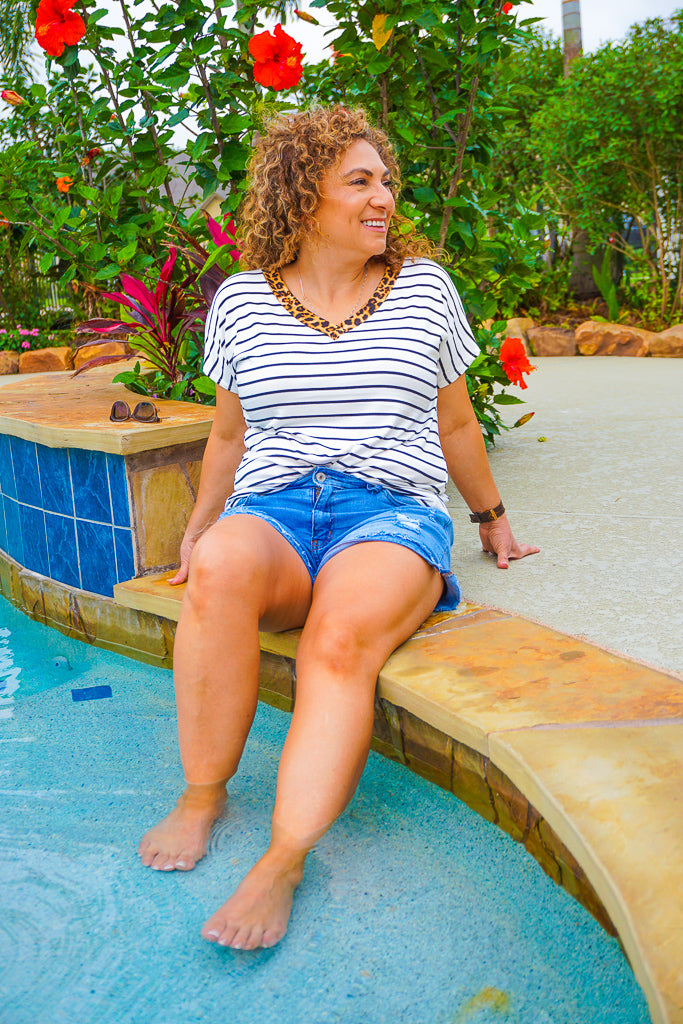 stripe, black, white, comfy, basic, tee, t shirt, leopard, animal print, cute, easy