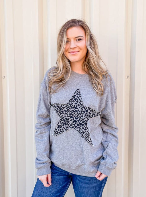 Leopard Star Pullover Sweater