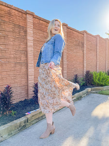 Feeling Neutral Smocked Floral Maxi Dress