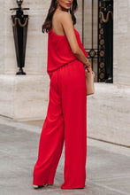 Load image into Gallery viewer, The Show Stopper One Shoulder 3/4 Sleeve Red Jumpsuit