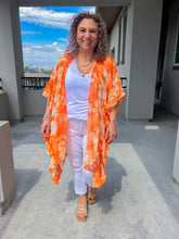 Load image into Gallery viewer, Sunset Paradise Orange and White Kimono