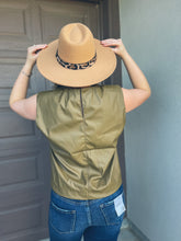 Load image into Gallery viewer, Vegan Leather Shoulder pad Sleeveless Top