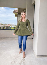 Load image into Gallery viewer, Falling For Olive Long Sleeve Babydoll Top