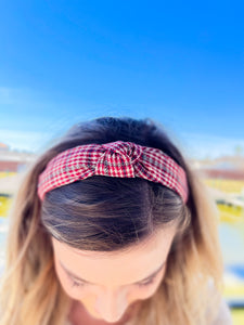 Sweet Land of Liberty Red, White, and Blue Plaid Headband