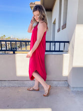 Load image into Gallery viewer, Sweet Advice Red Raspberry Midi Dress