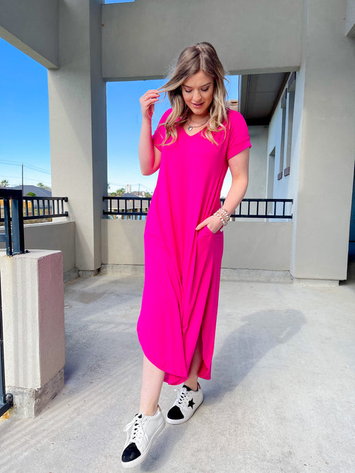 Short On Time Short Sleeve Maxi Dress