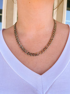 Silver Layered Necklace- Chain, Coin, Herringbone