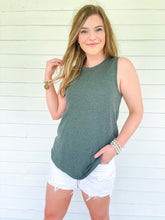 Load image into Gallery viewer, Just Go With It Olive Green Ribbed Tank