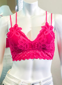 Pretty Woman (Hot Pink) Lace Padded Bralette