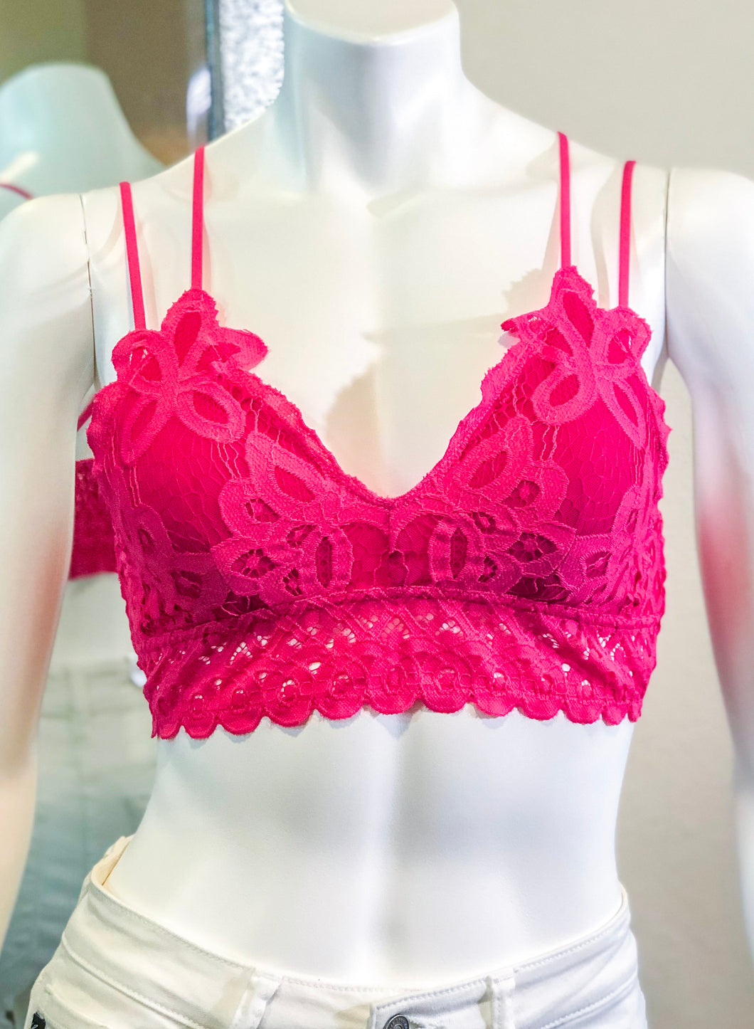 Pretty Woman (Hot Pink) Lace Padded Bralette – The Frosted Boutique