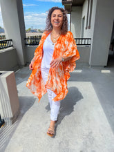 Load image into Gallery viewer, Sunset Paradise Orange and White Kimono
