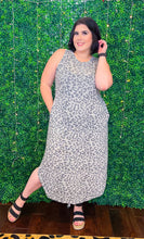 Load image into Gallery viewer, Yes You Can Gray Leopard Tank Maxi Dress
